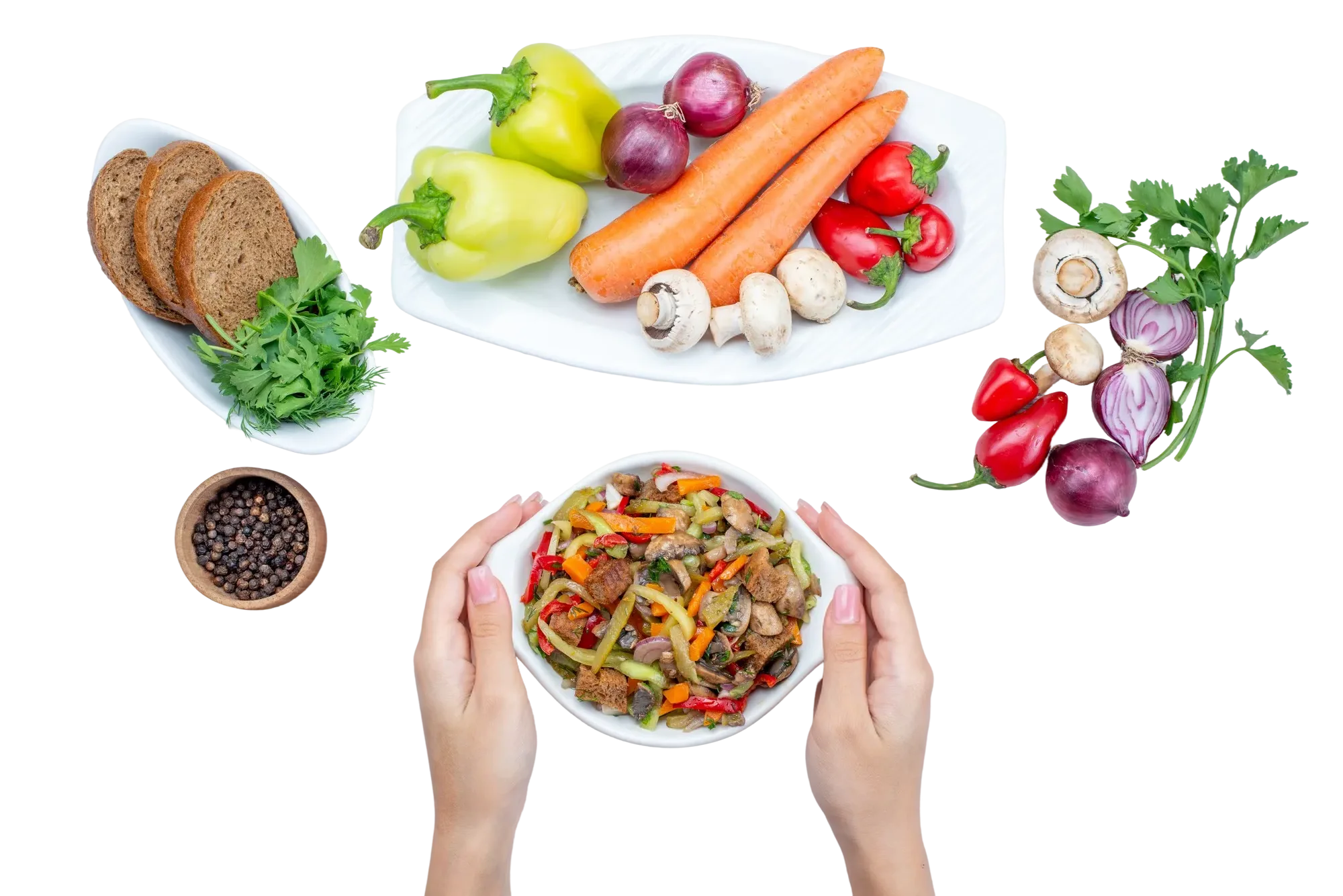 Fresh vegetables and a healthy meal